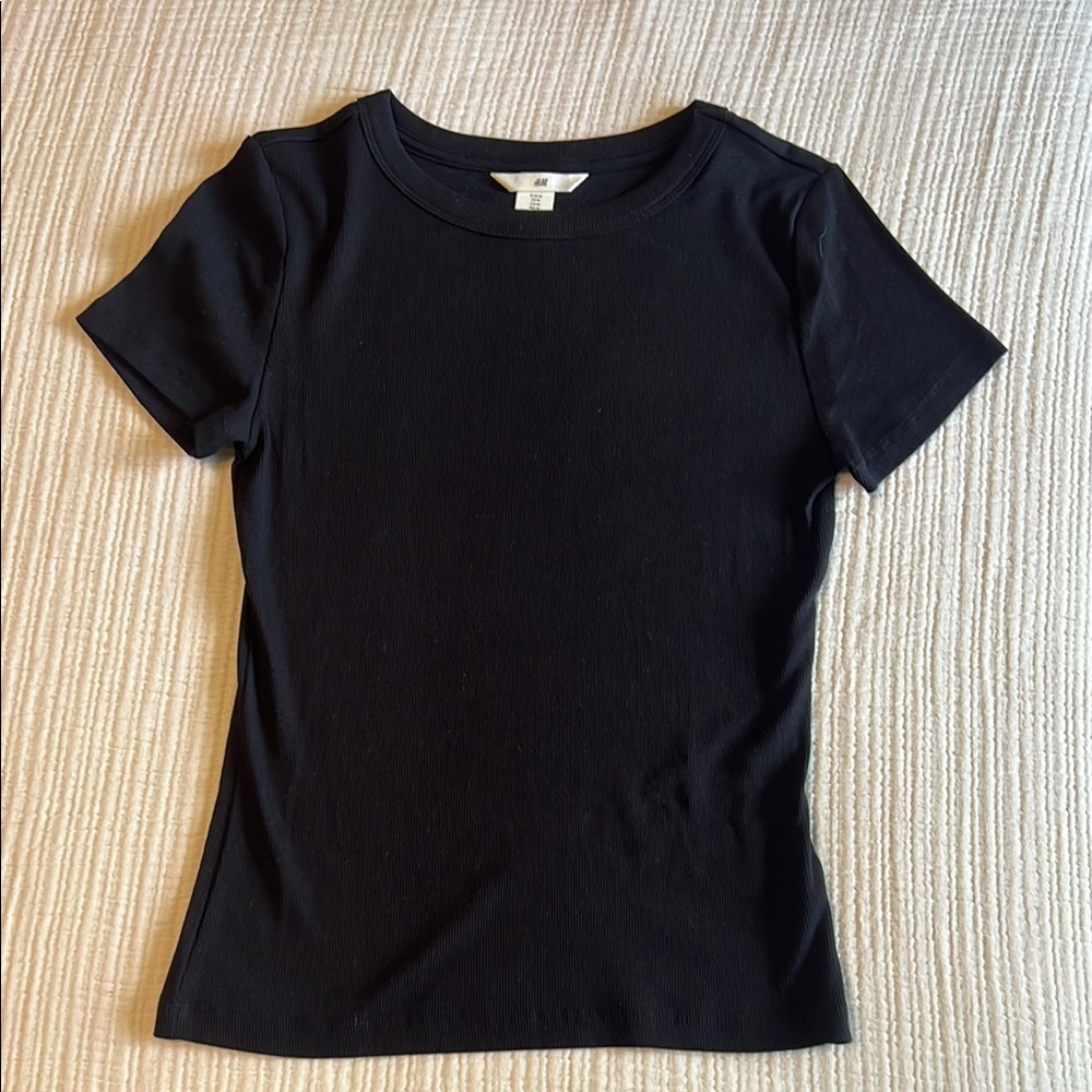 Classic Simple Black Women's Short Sleeve T-Shirt / Tee